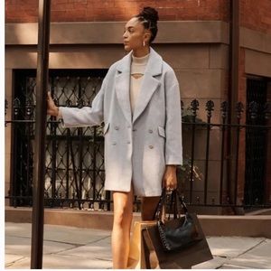 Abercrombie Short Wool-Blend Coat Grey Petite